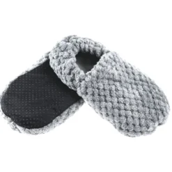 Chaussons chauffants gris paillettes