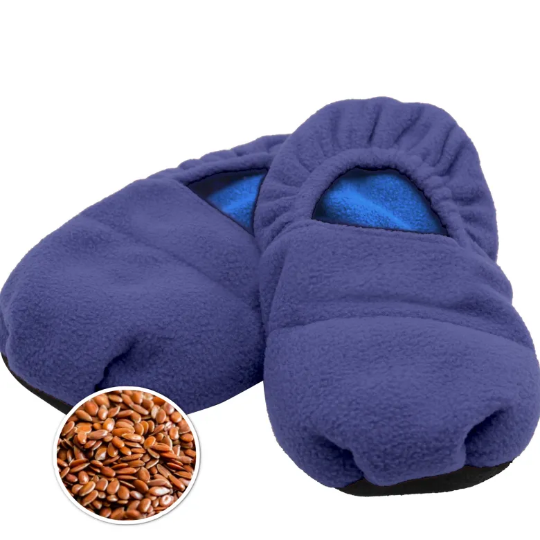 Chaussons chauffants micro-ondes graines de lin - taille 41-45