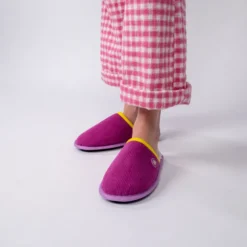 Chaussons en velours rose t36-37