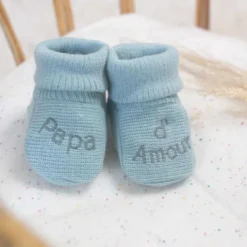 Chaussons naissance - message papa d'amo