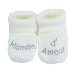 Chaussons naissance - message maman d'am