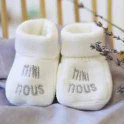 Chaussons naissance - mini nous #ffffff
