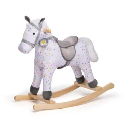Cheval à bascule à motifs en bois