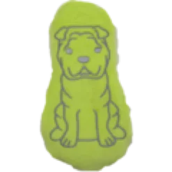 Chien tissu vert pomme