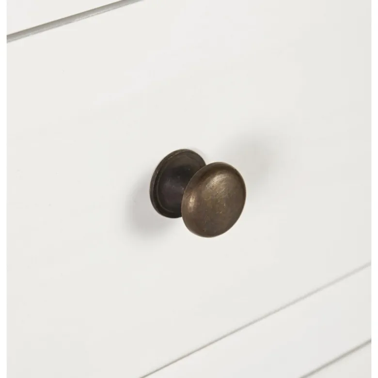 Chiffonnier 6 tiroirs bronze bois blanc