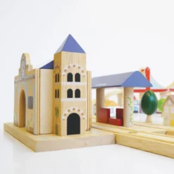 Circuit de train en bois - avec gare
