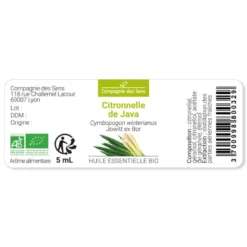 Citronnelle de java - huile essentielle bio - 10ml garantie chromacert® - chémot