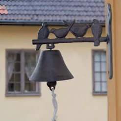 Cloche de porte en fonte oiseaux
