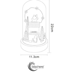 Cloche en verre led blanc chaud, 10 micro-led, déco de noël à poser