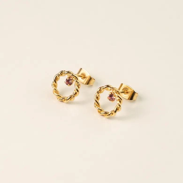 Clou doré strass blanc et chaine