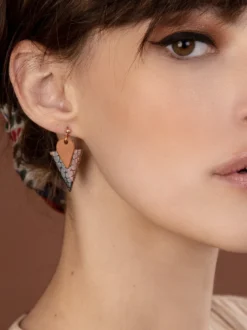 Clous d'oreilles triangle caramel
