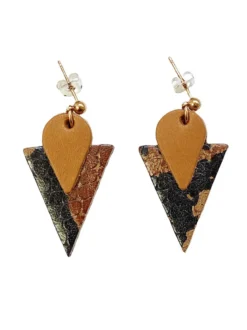 Clous d'oreilles triangle caramel