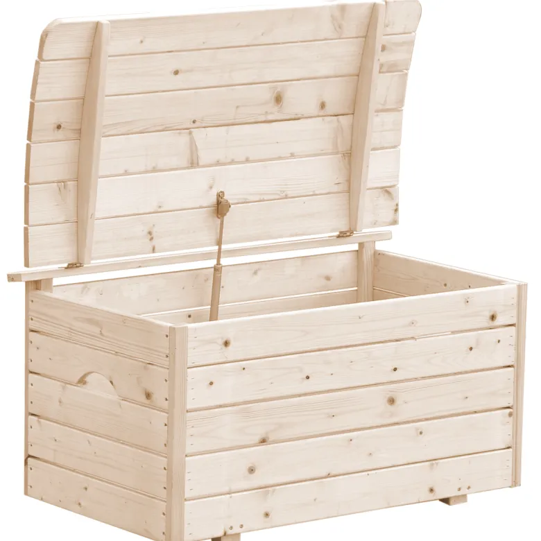Coffre à jouets en bois pour enfants - 80 x 50 x h47 cm - timbela m034-1