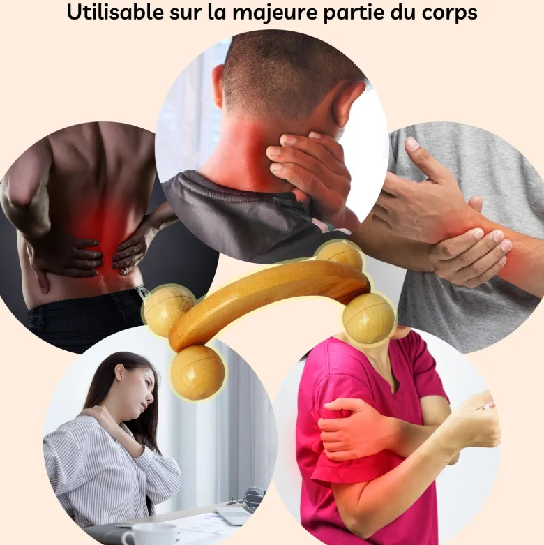 Coffret 4 accessoires de massage en bois