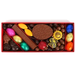 Coffret assortiment de chocolats fritures œufs sardines Joyeuses Pâques