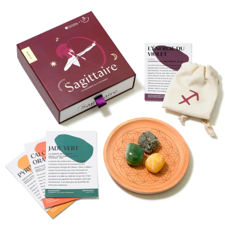 Coffret astro lithothérapie Sagittaire