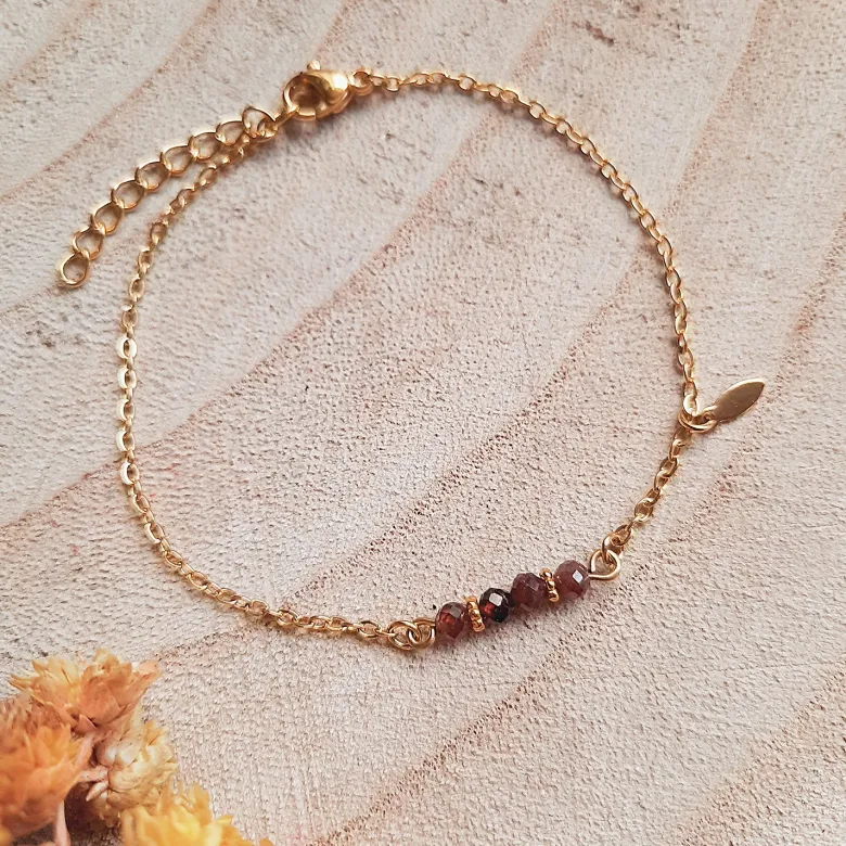 Coffret bijou grenat – collier et bracelet mini rêve en pierres naturelles