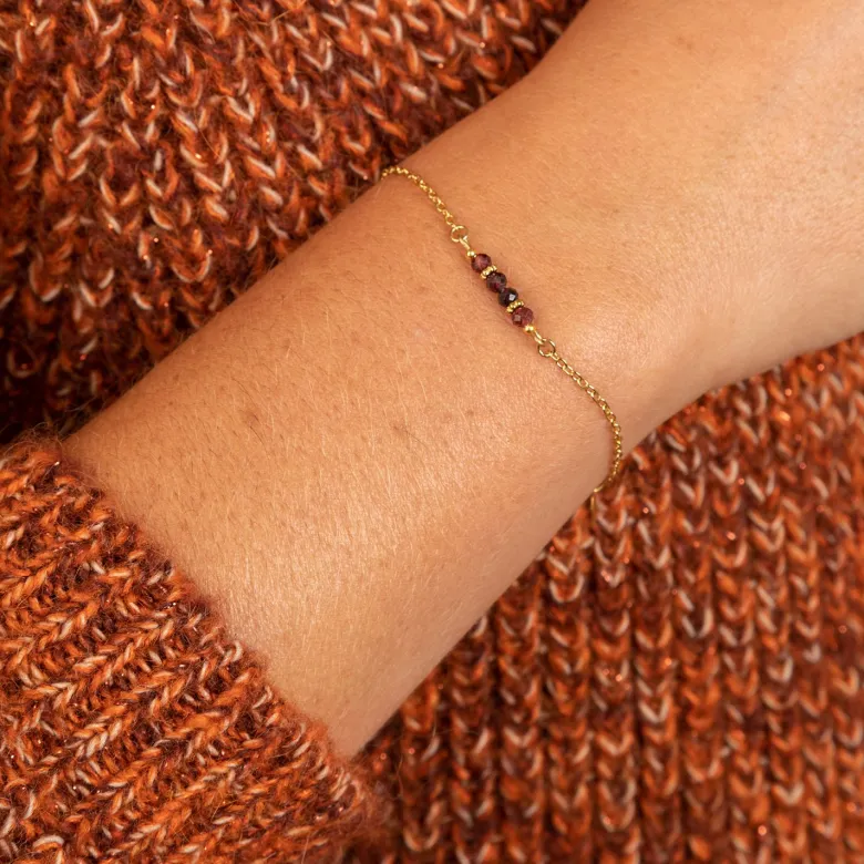 Coffret bijou grenat – collier et bracelet mini rêve en pierres naturelles