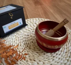 Coffret bol chantant bordeaux 12 cm