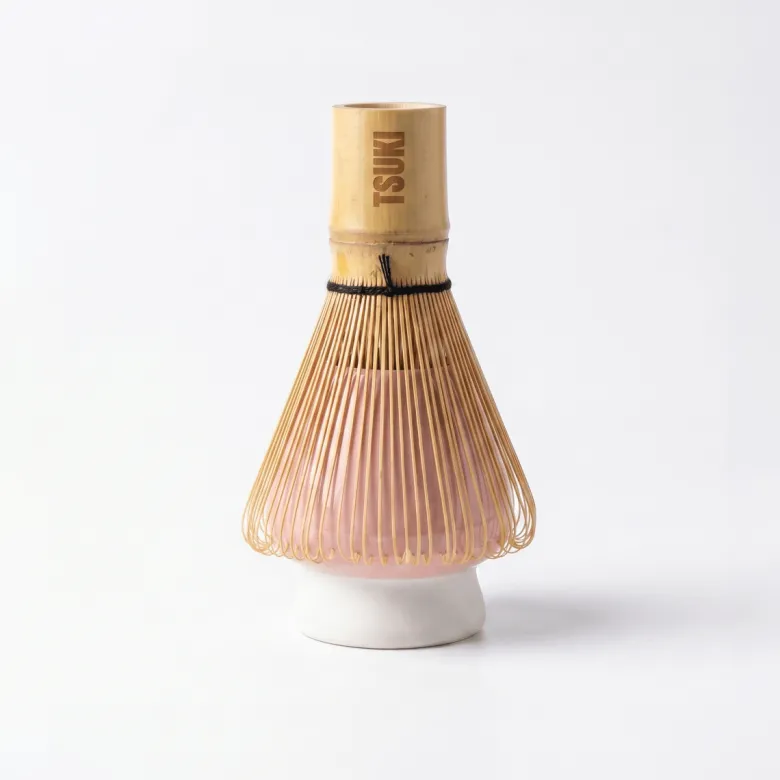 Coffret bol à matcha transparent & support à fouet tsuki - idée cadeau