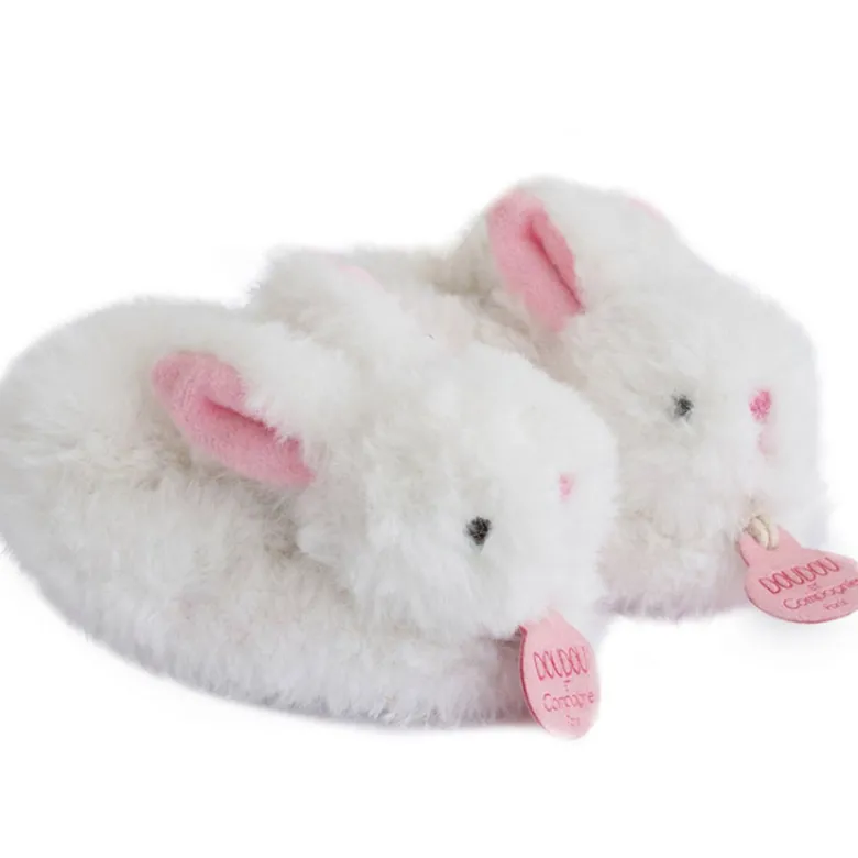 Coffret chaussons hochet mon tout petit lapin rose (0-6 mois)