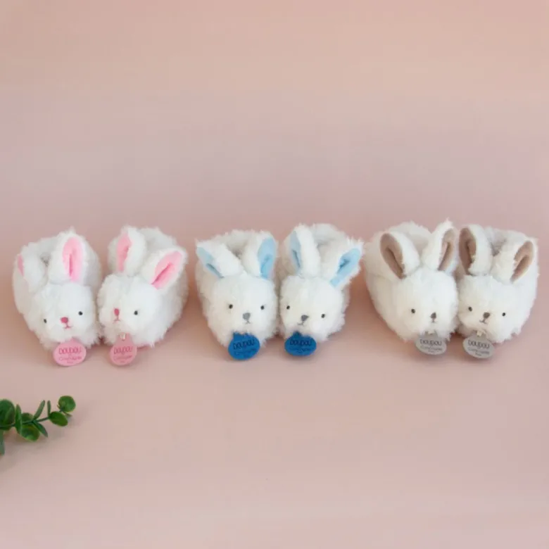 Coffret chaussons hochet mon tout petit lapin rose (0-6 mois)