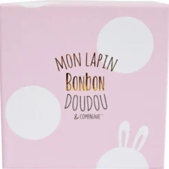 Coffret chaussons hochet mon tout petit lapin rose (0-6 mois)