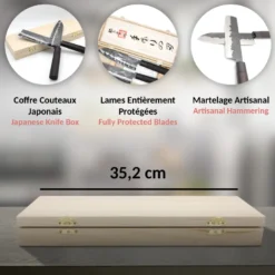 Coffret couteaux de cuisine haut de gamme lames acier japonais