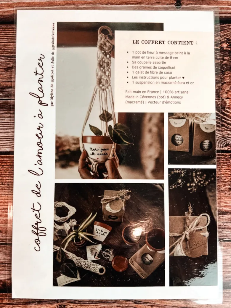 Coffret de l'amour à planter – cadeau plantes & macramé