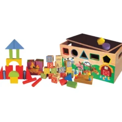 Coffret de rangement 7 en 1 jouets en bois