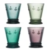 Coffret de 4 verres couleurs, abeille