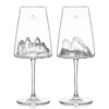 Coffret de 2 verres à vin topographic tofane & tre cime di lavaredo