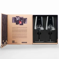 Coffret de 2 verres à vin topographic tofane & tre cime di lavaredo