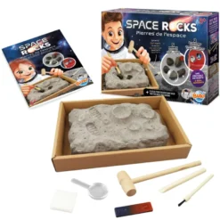 Coffret excavation 5 pierres de l'espace et une vraie météorite Buki
