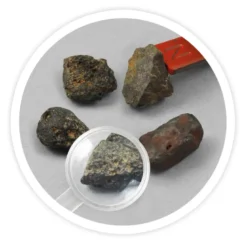 Coffret excavation 5 pierres de l'espace et une vraie météorite Buki