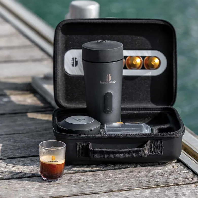 Coffret handpresso auto set cafetiere portable à batterie compatible nespresso