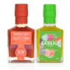 Coffret huile d'olive basilic 100ml et vinaigre balsamique tomate piment 100ml