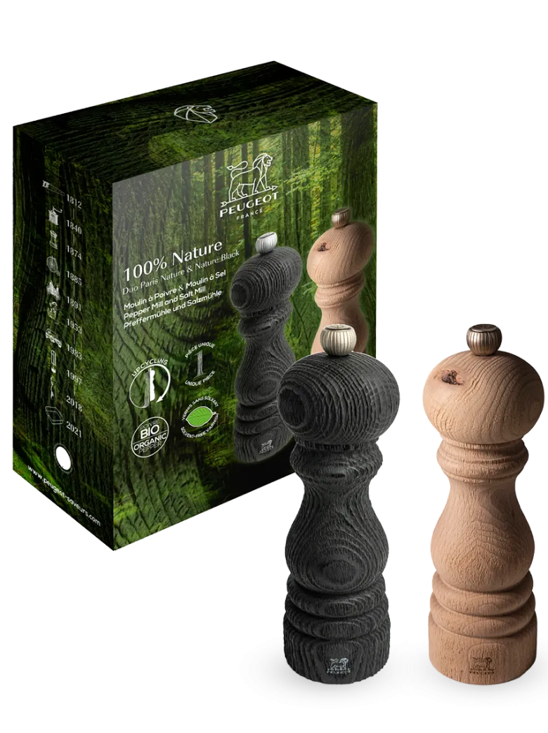 Coffret moulin à poivre et sel en bois