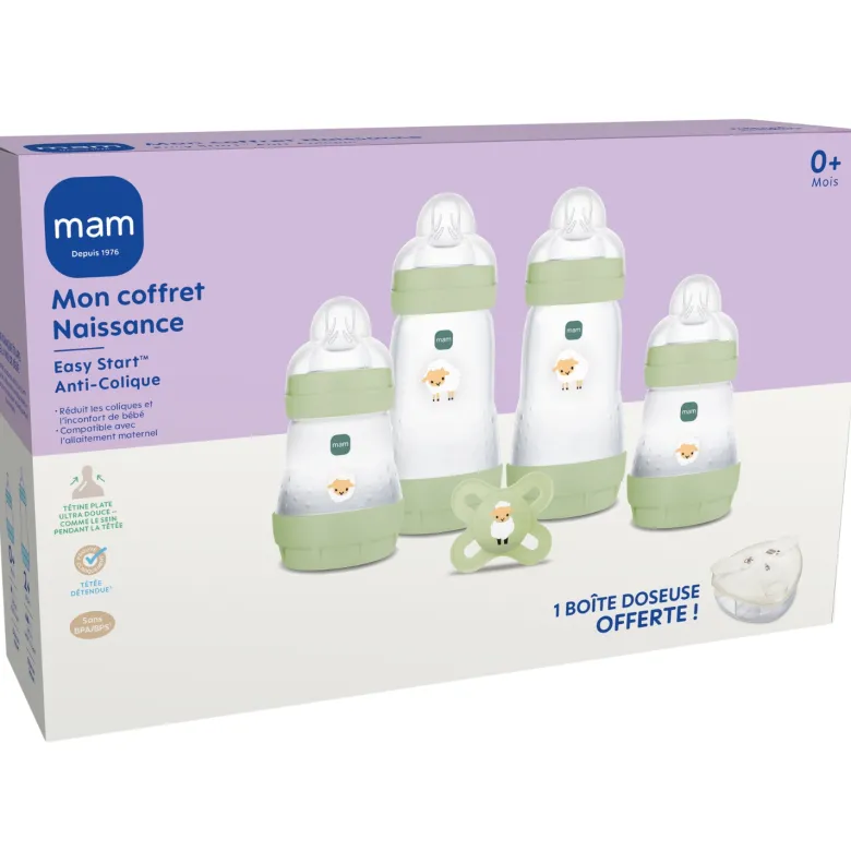 Coffret naissance nature (4 biberons+1 sucette+1 boîte doseuse)