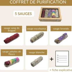Coffret purification 5 batons de sauge naturelle