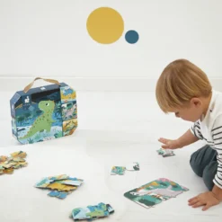 Coffret 4 puzzles évolutifs dinosaures à difficulté croissante dès 2 ans