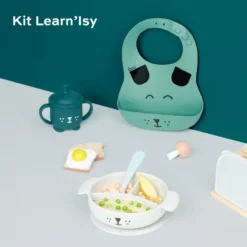 Coffret repas 4 pièces learn'isy chien Bleu
