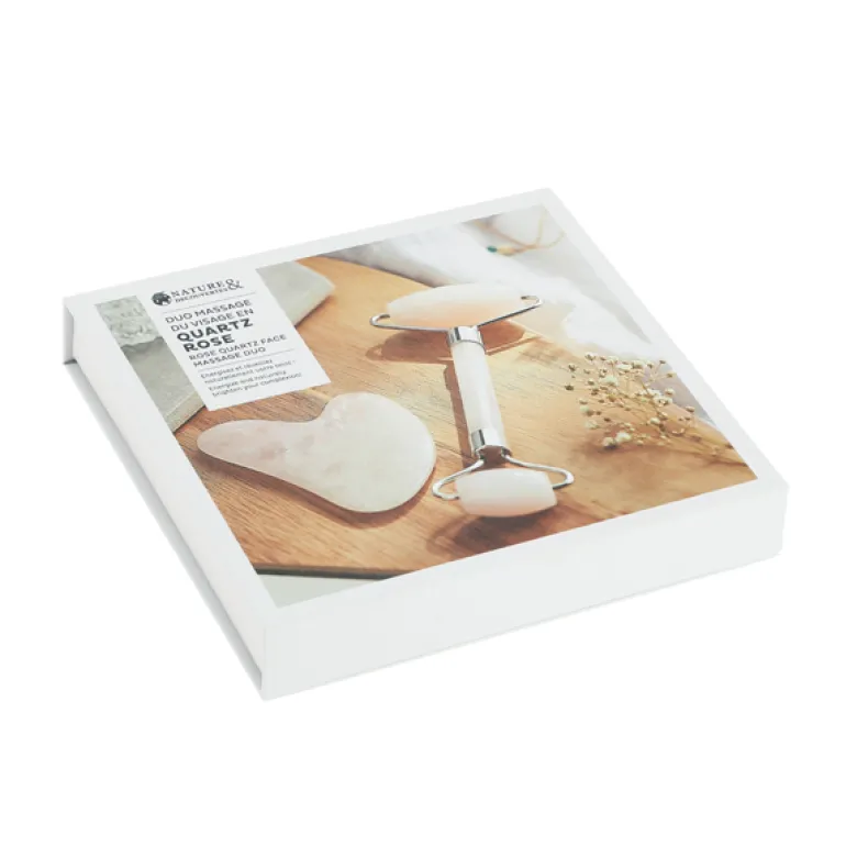 Coffret roll on et Gua Sha quartz rose