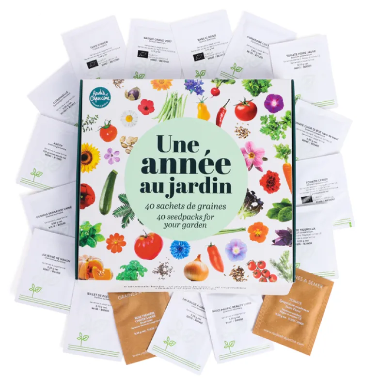 Coffret 40 sachets de graines reproductibles pour les jardiniers