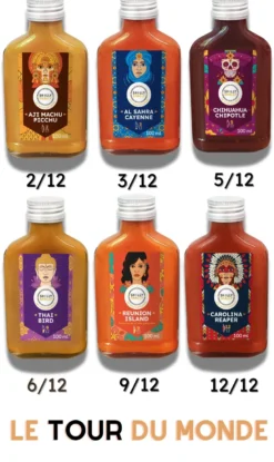 Coffret 6 sauces piquantes le tour du monde