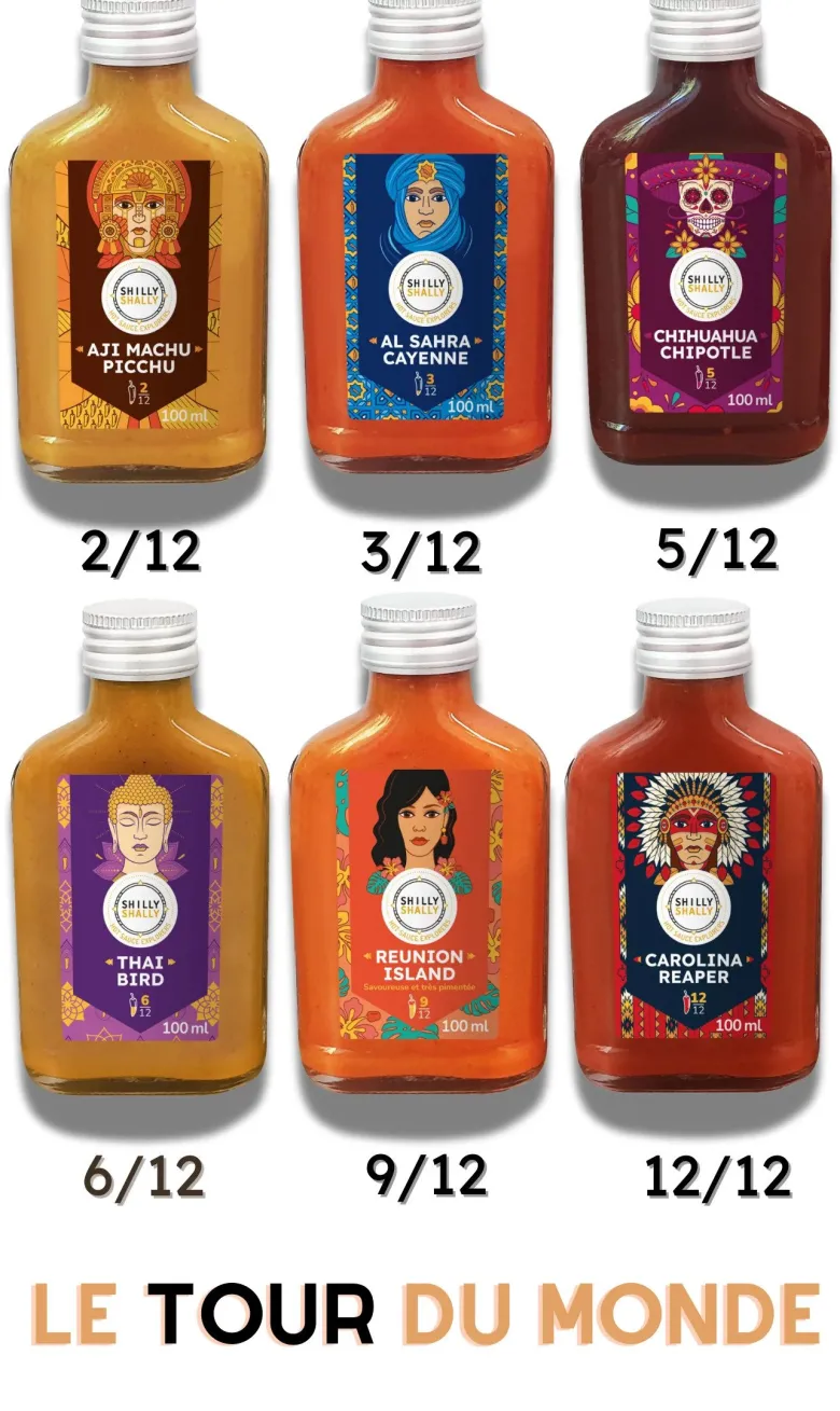Coffret 6 sauces piquantes le tour du monde