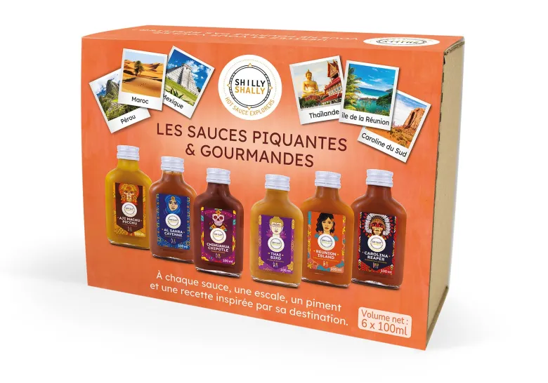 Coffret 6 sauces piquantes le tour du monde