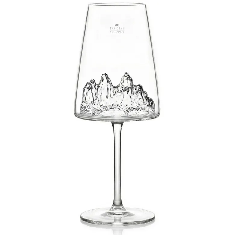 Coffret verre à vin topographic tre cime di lavaredo