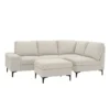 Colchester - canapé d'angle 4-5 places en tissu chenille beige avec pouf