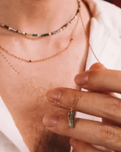 Collier - azéris vert - or